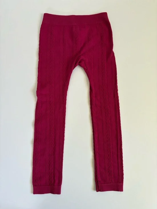 Faded Glory Pink Cable-Knit Leggings & Blue Space-Dye Pair - Picture 9 of 9
